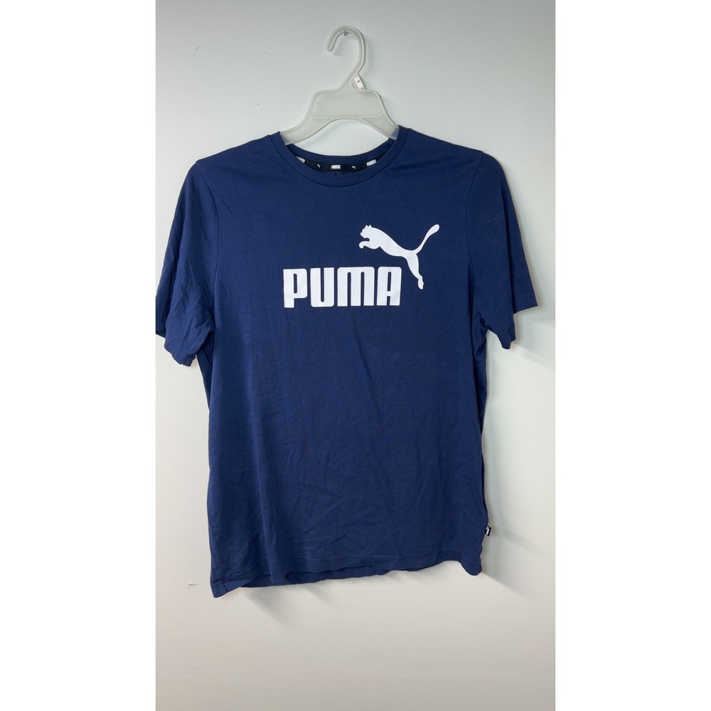 Puma | Navy Essentials Logo T-Shirt | Size L
